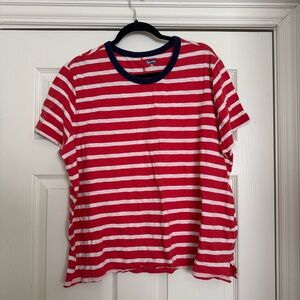 Red and White Striped Top